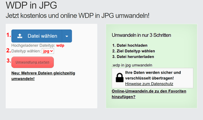 Anleitung WDP Dateien online in JPG konvertieren